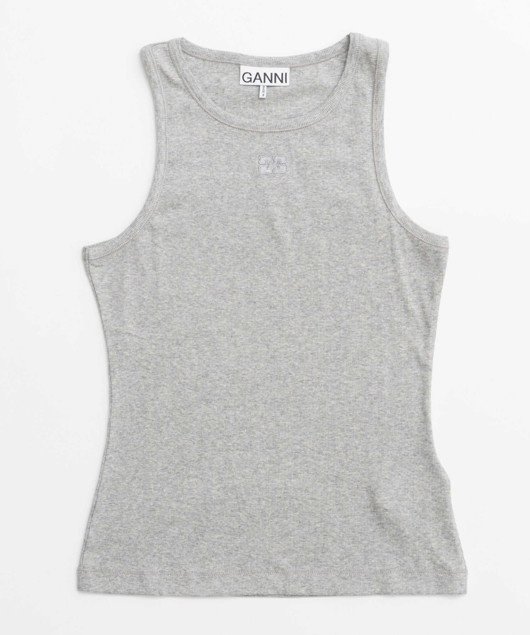 【GANNI】Soft Cotton Rib Tank Top