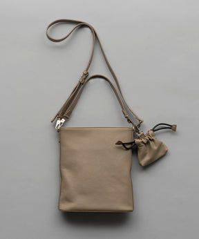 2WAY Leather Mini Shoulder Bag With Drawstring Charm