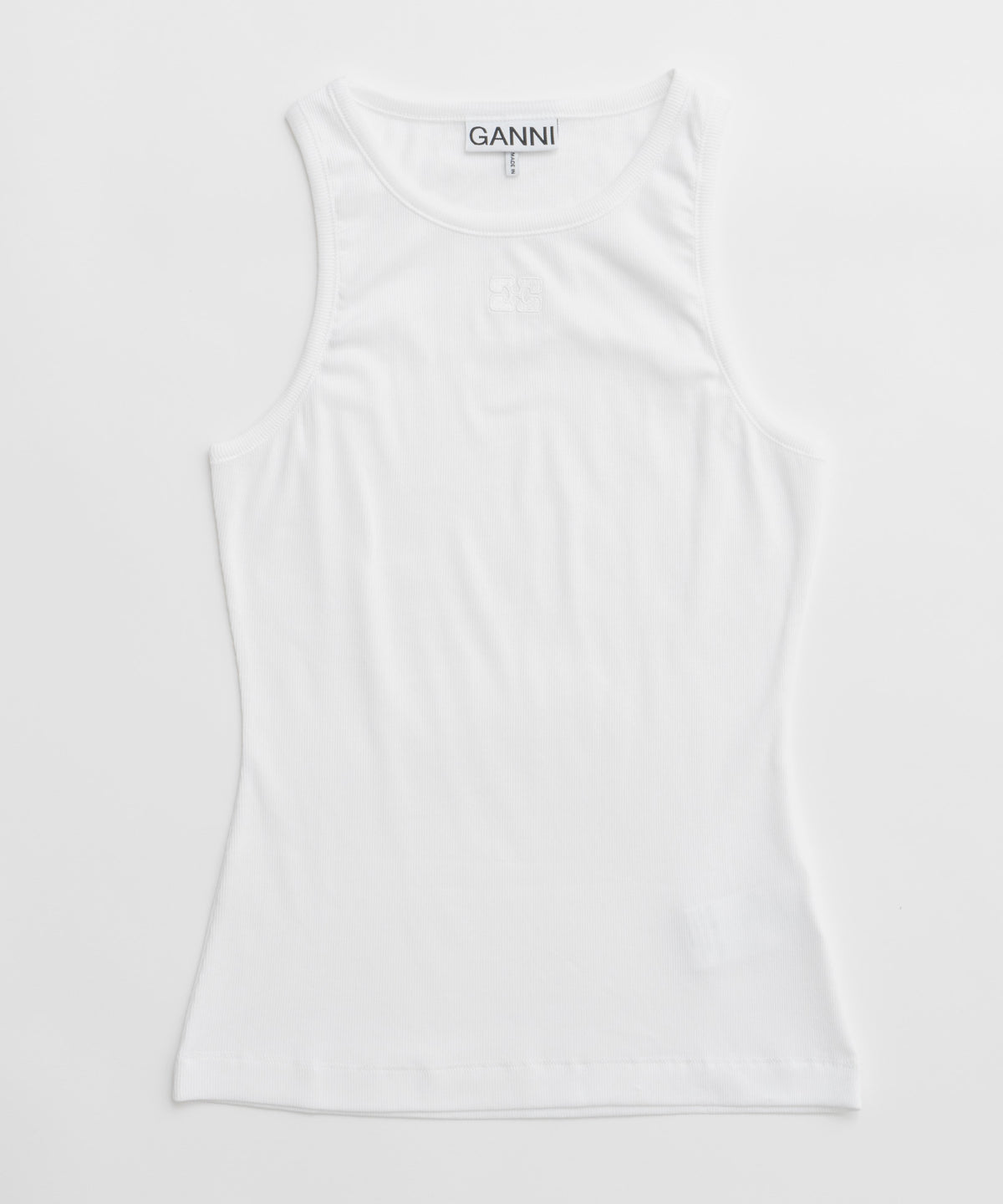 [Ganni] Soft Cotton Rib Short Sleeve T-Shirt