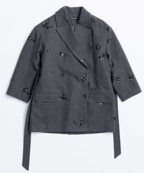 【26WINTER COLLECTION】Beaded Embroidered Midi Coat
