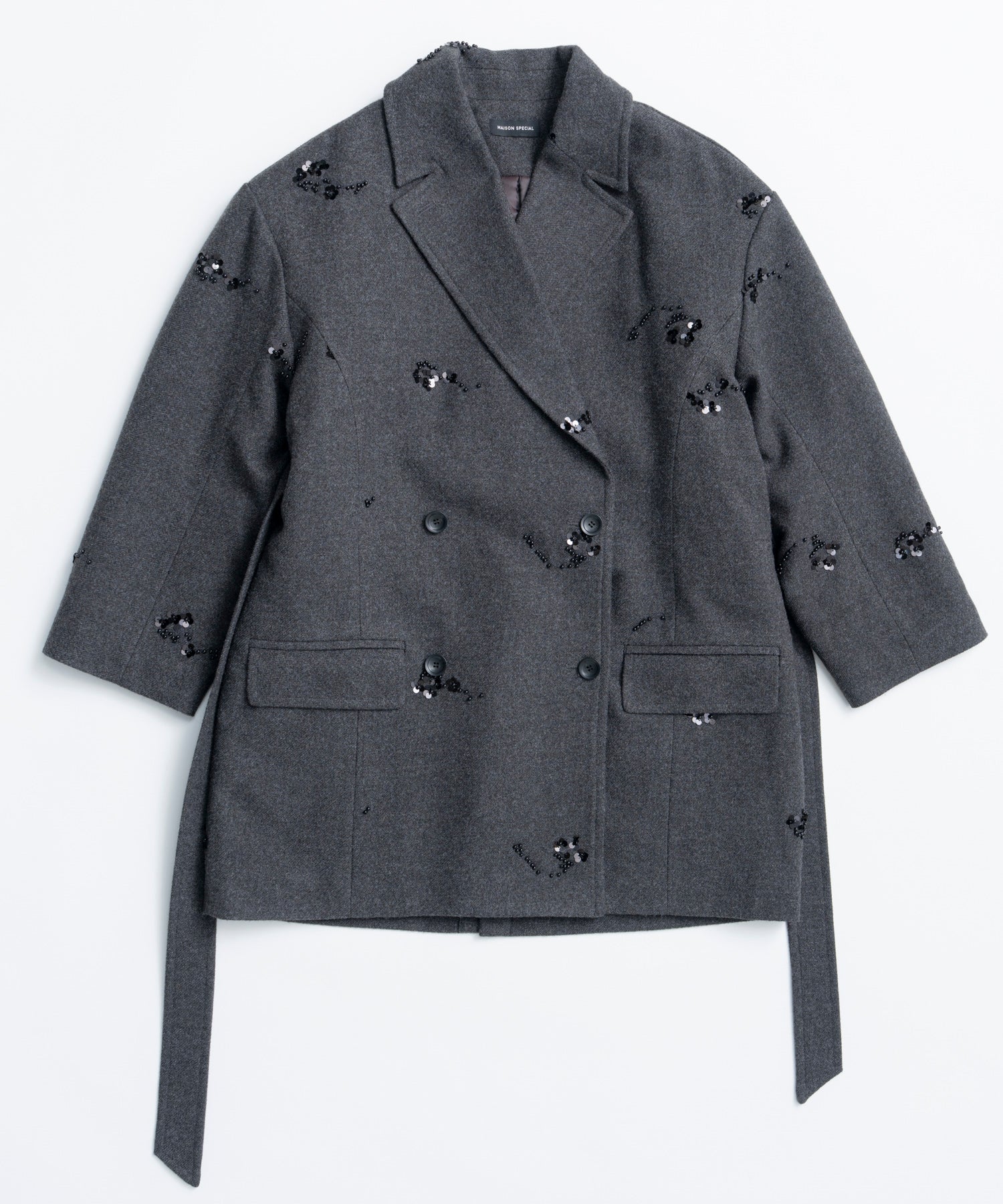 【26WINTER COLLECTION】Beaded Embroidered Midi Coat