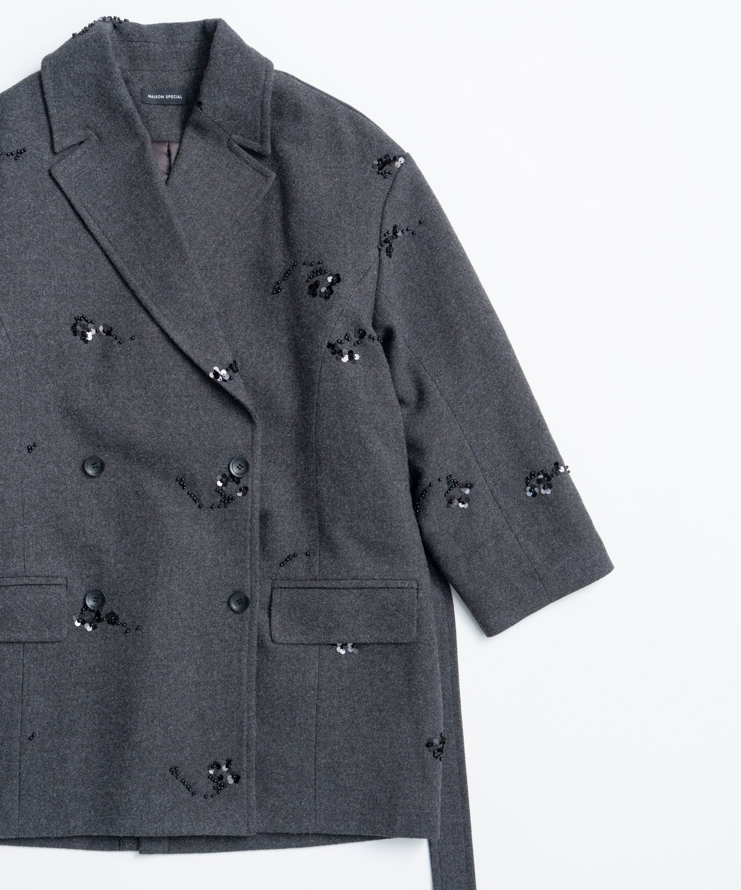 【26WINTER COLLECTION】Beaded Embroidered Midi Coat