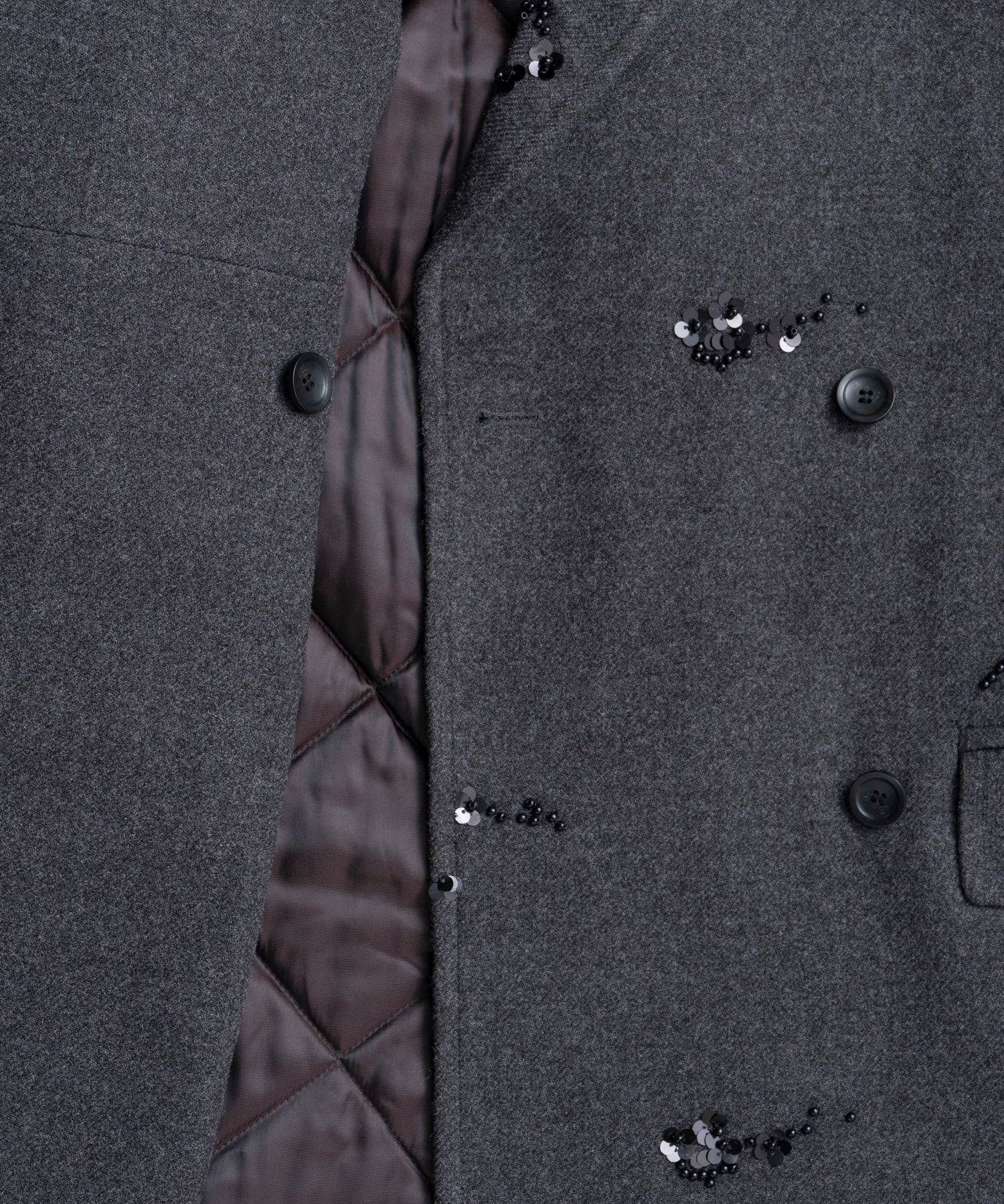【26WINTER COLLECTION】Beaded Embroidered Midi Coat
