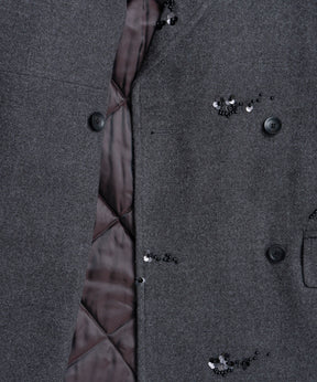【26WINTER COLLECTION】Beaded Embroidered Midi Coat