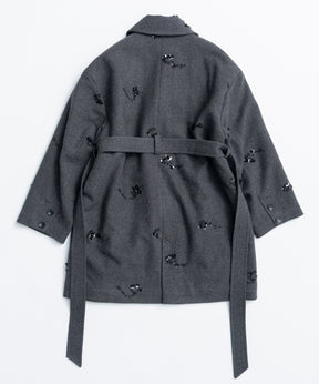 【26WINTER COLLECTION】Beaded Embroidered Midi Coat