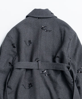 【26WINTER COLLECTION】Beaded Embroidered Midi Coat