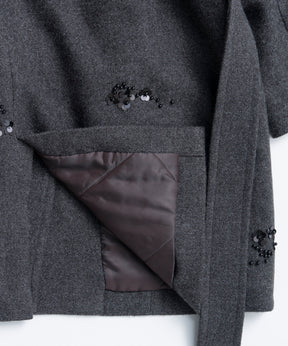 【26WINTER COLLECTION】Beaded Embroidered Midi Coat