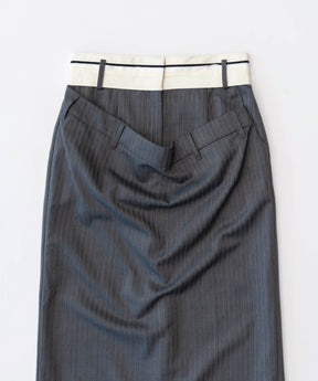 【SALE】Pinstripe Double Waist Tight Skirt