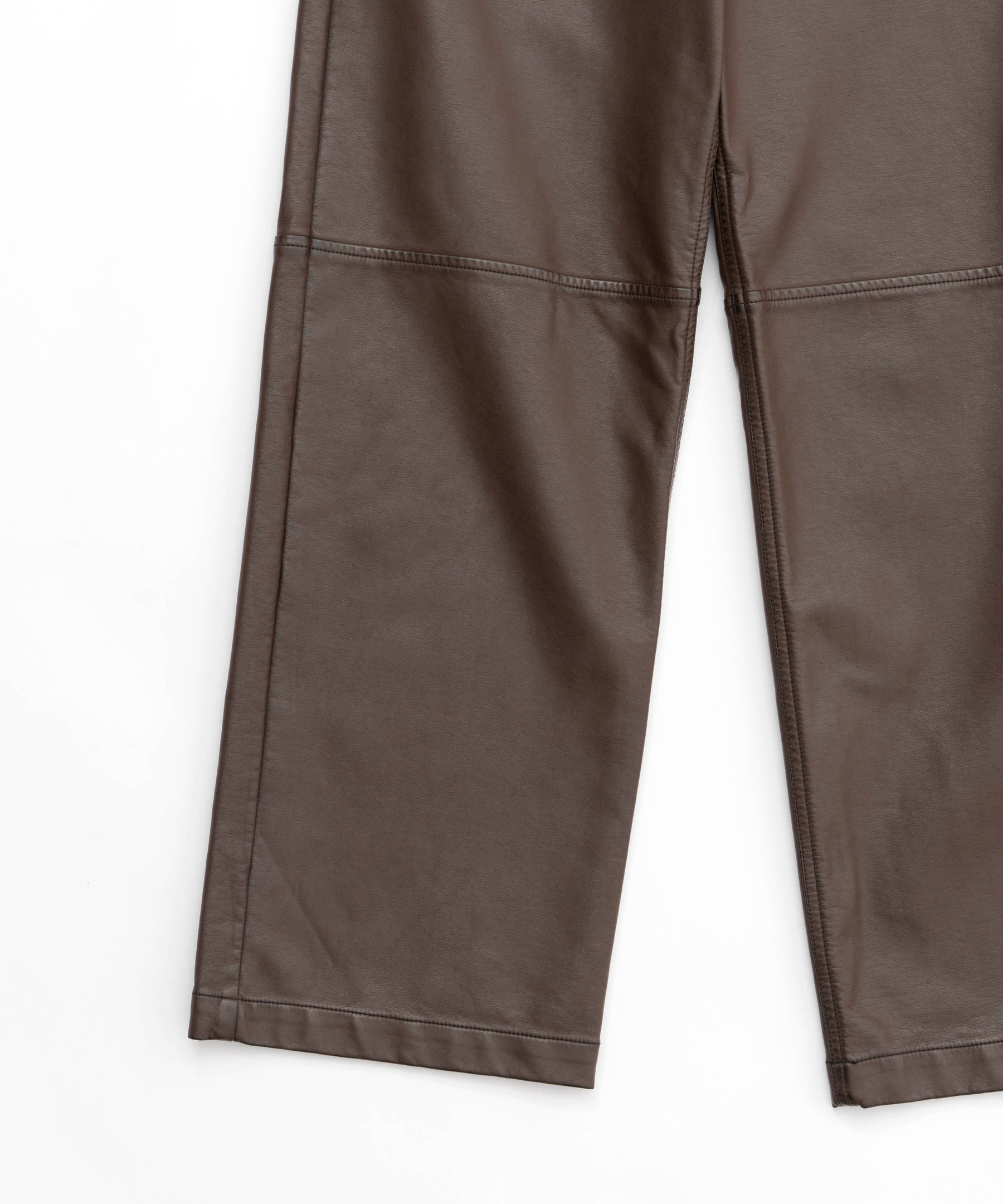 Washed Vegan Leather Wide Straight Pants