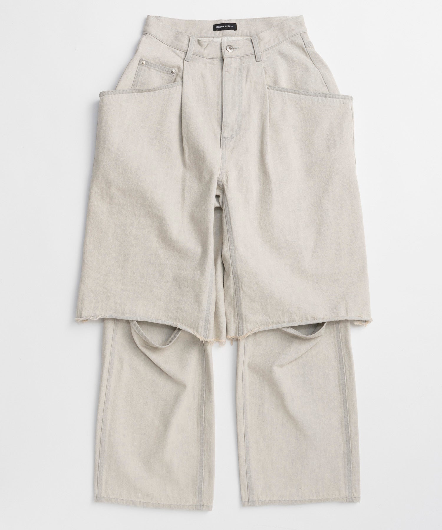 Layered Denim Pants