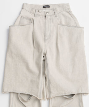Layered Denim Pants