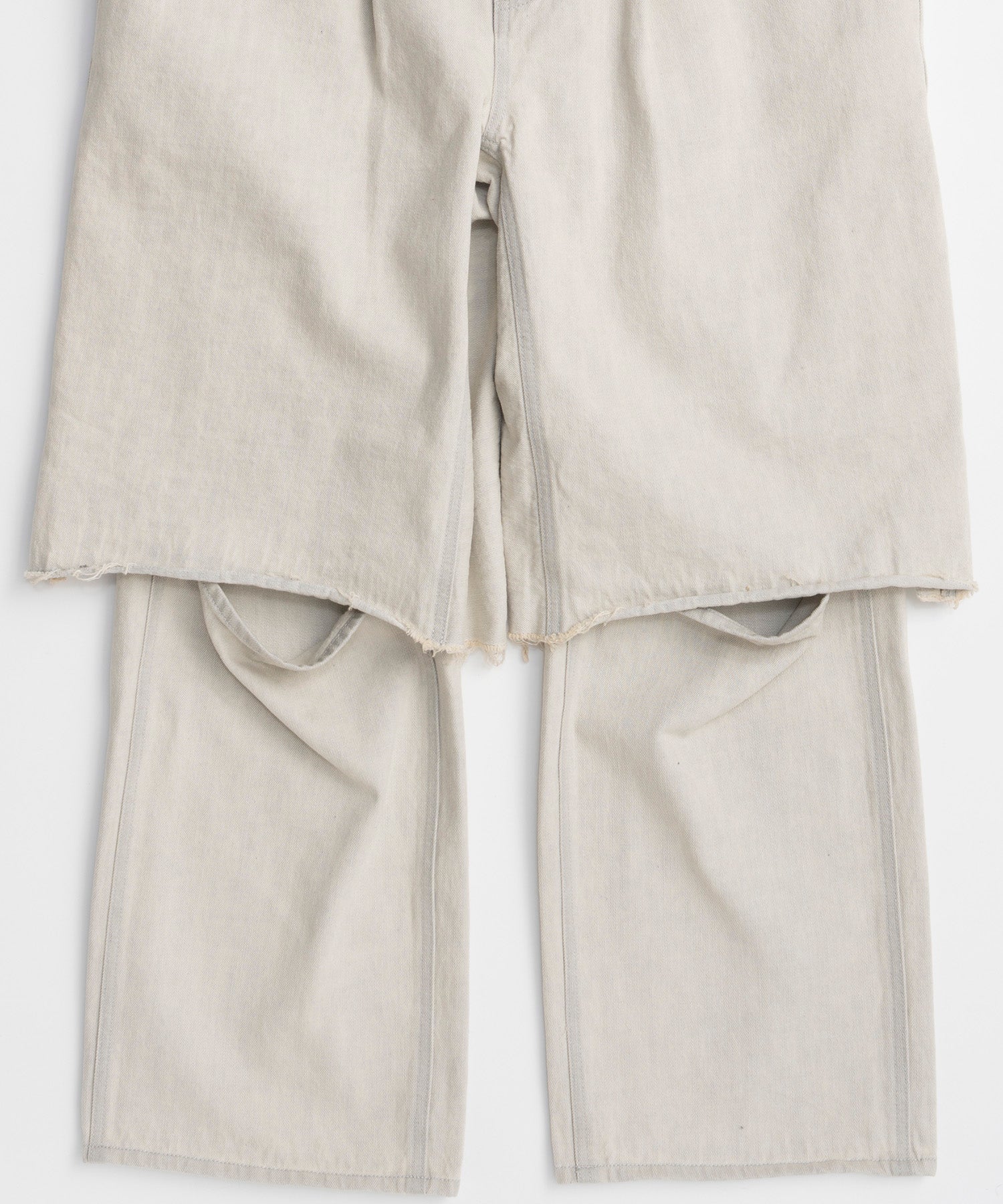 Layered Denim Pants