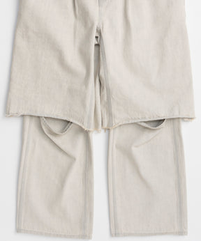 Layered Denim Pants
