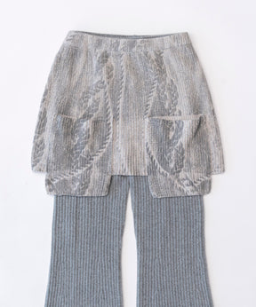 【SALE】Skirt Layered Knit Pants