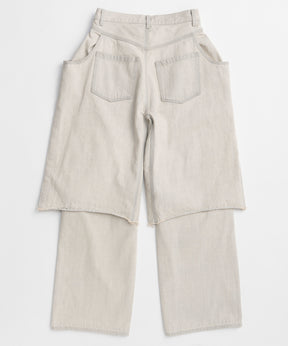 Layered Denim Pants