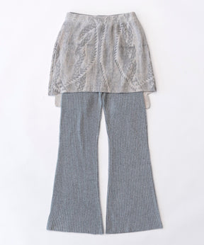 【SALE】Skirt Layered Knit Pants