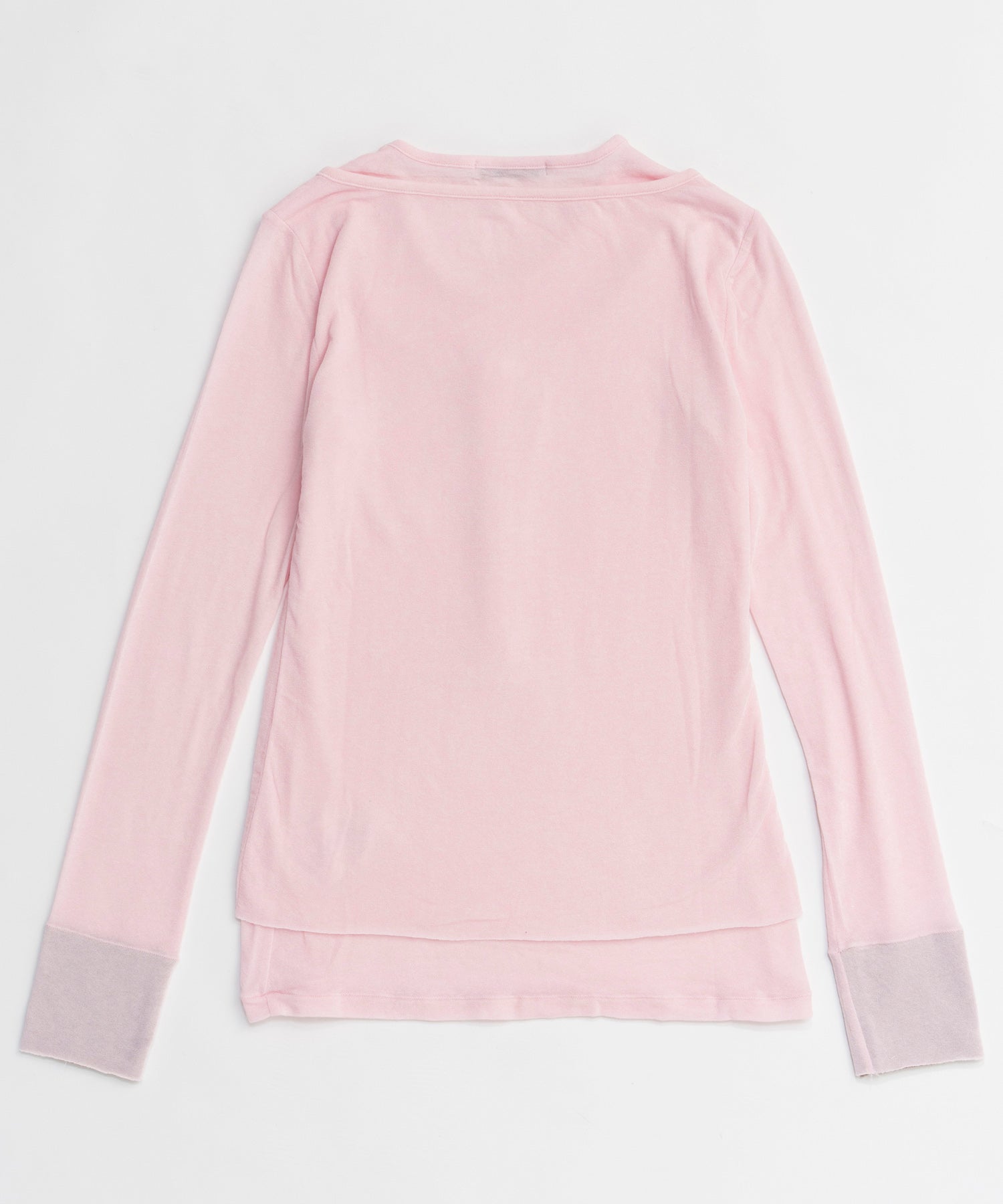 【OPEN YY】Knitted LAYERED HENLEY LOUNGE TEE