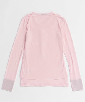 【OPEN YY】Knitted LAYERED HENLEY LOUNGE TEE