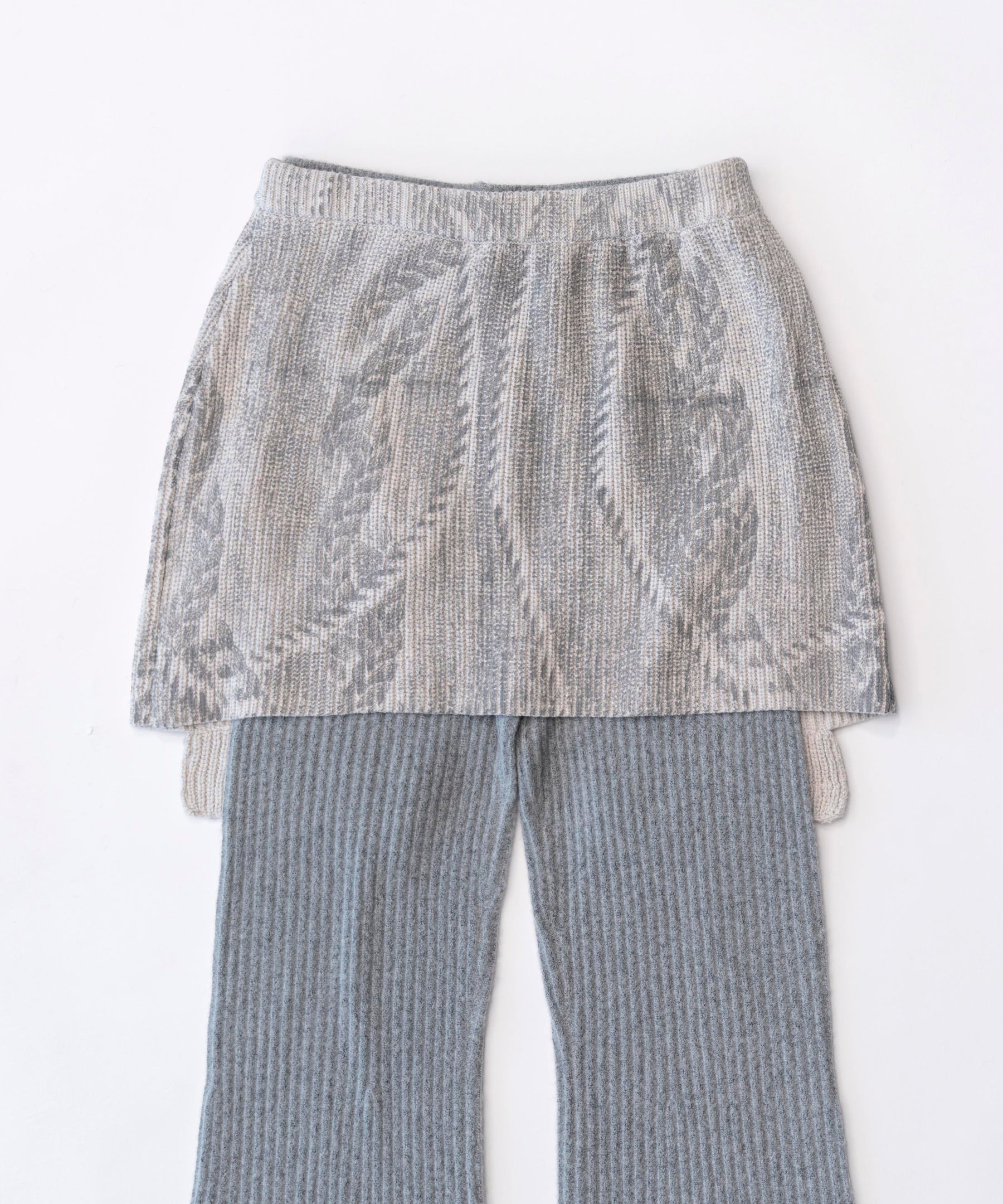 SALE】Skirt Layered Knit Pants