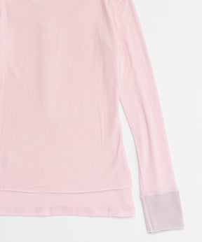 【OPEN YY】Knitted LAYERED HENLEY LOUNGE TEE