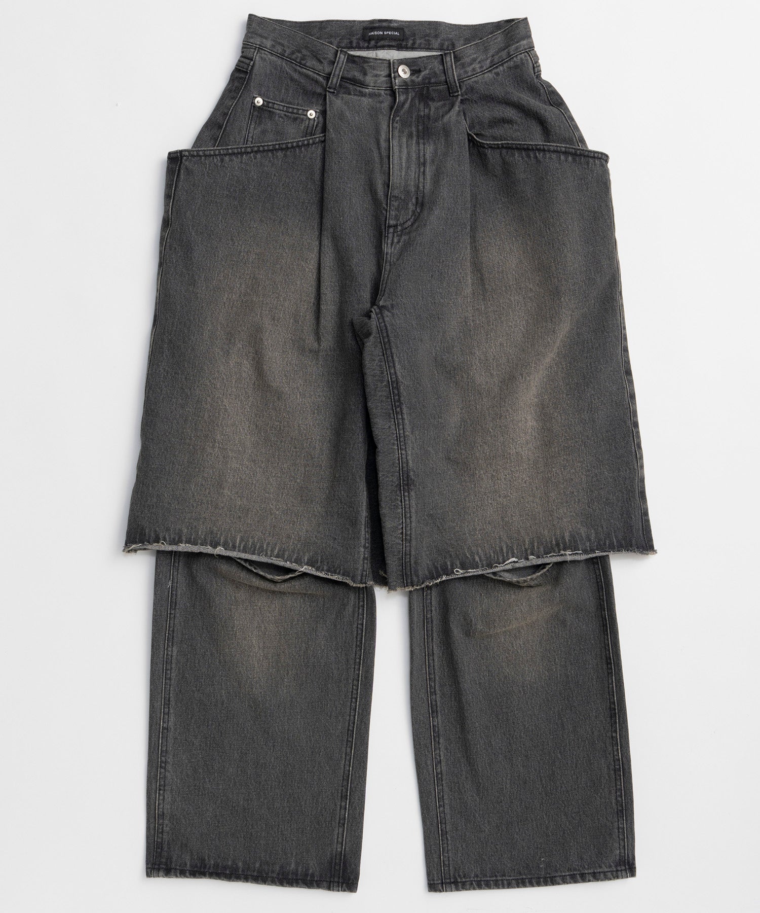 Layered Denim Pants