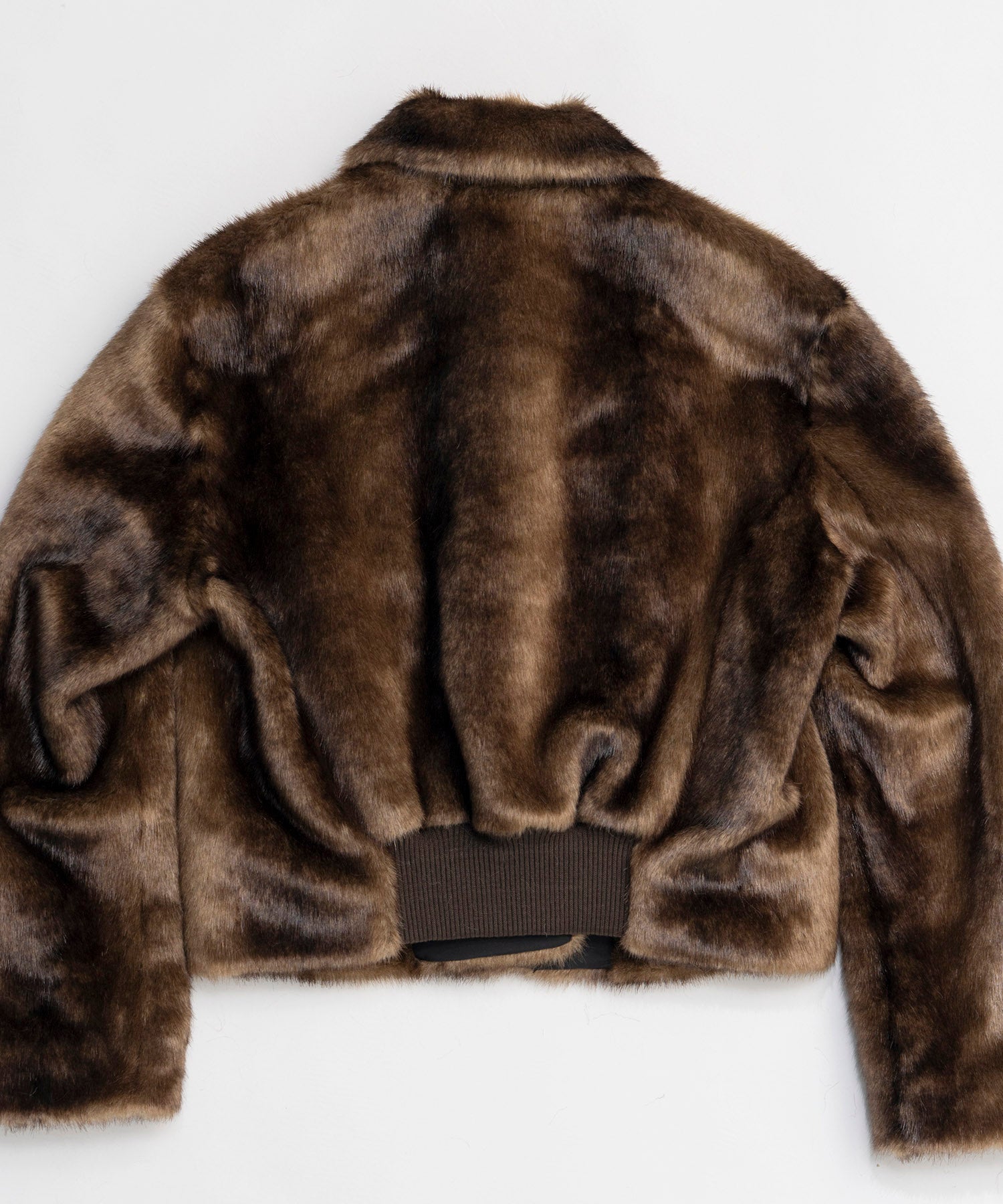 【OPEN YY】Woven FAUX FUR TAB TOGGLE JACKET