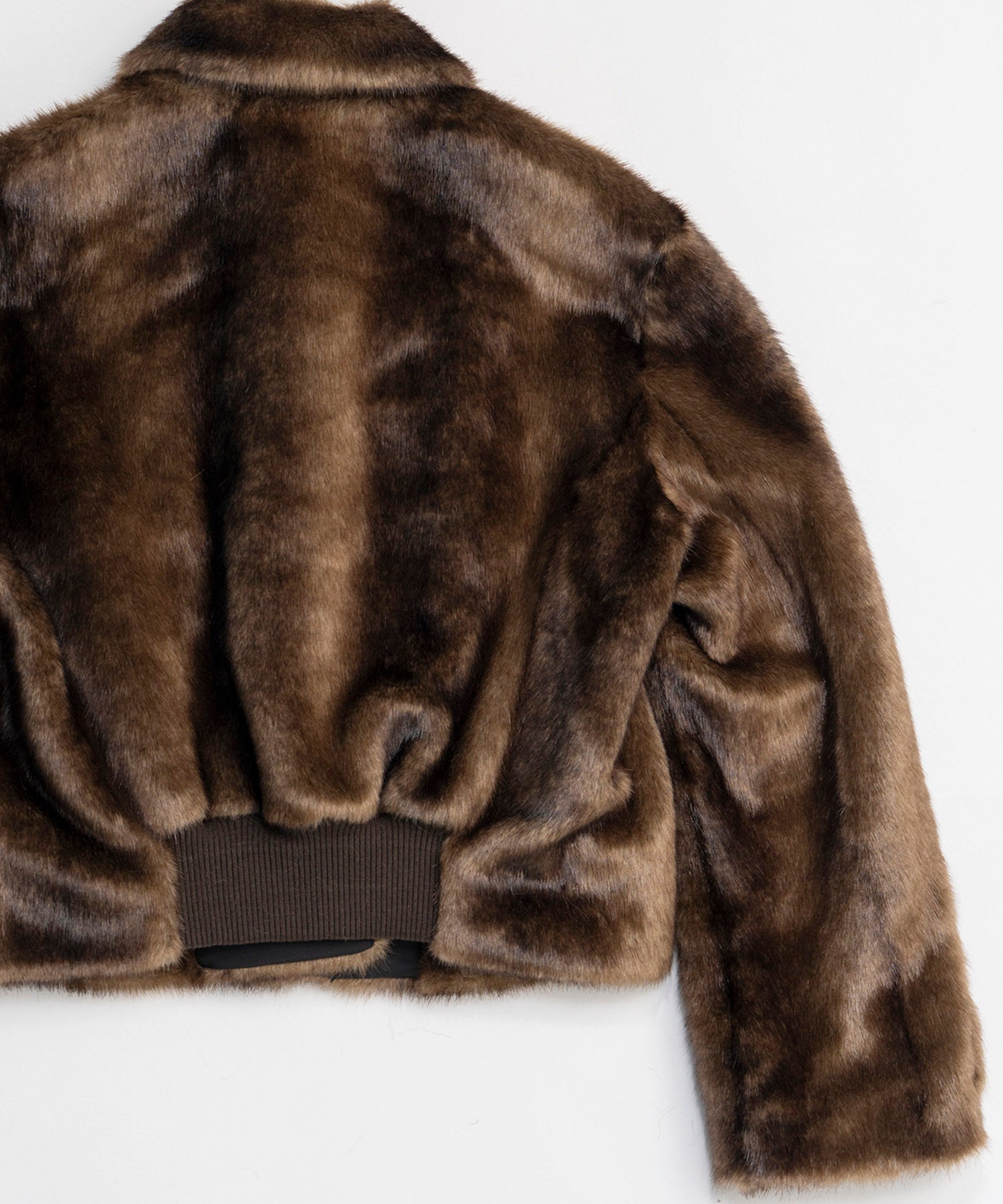 【OPEN YY】Woven FAUX FUR TAB TOGGLE JACKET