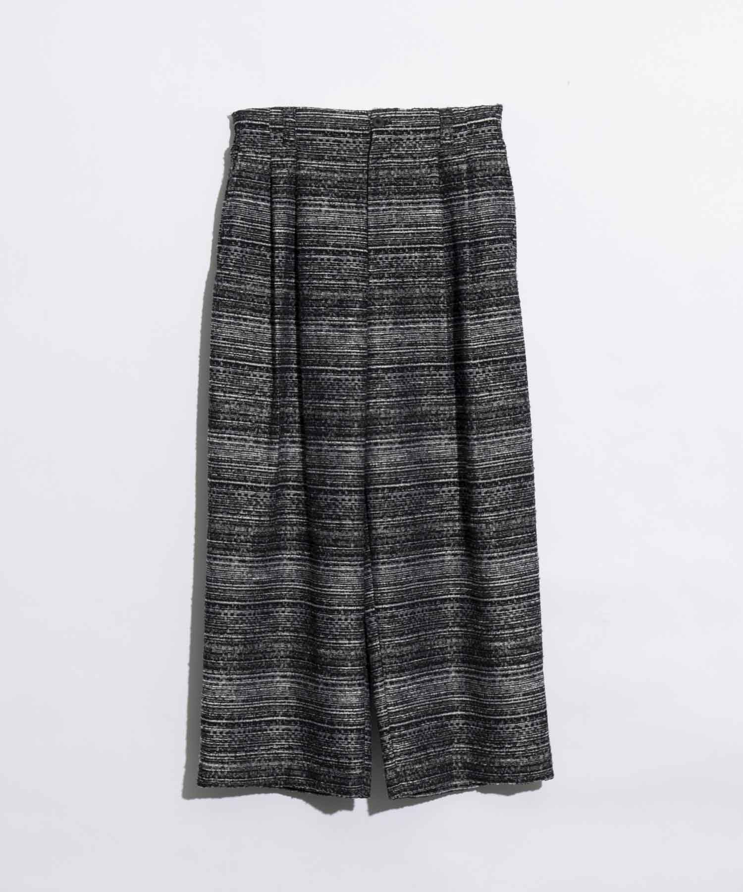 【SALE】Mall Tweed Jacquard Two-Tuck Wide Pants