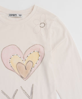 【OPEN YY】Knitted BEADED I LOVE YY TEE