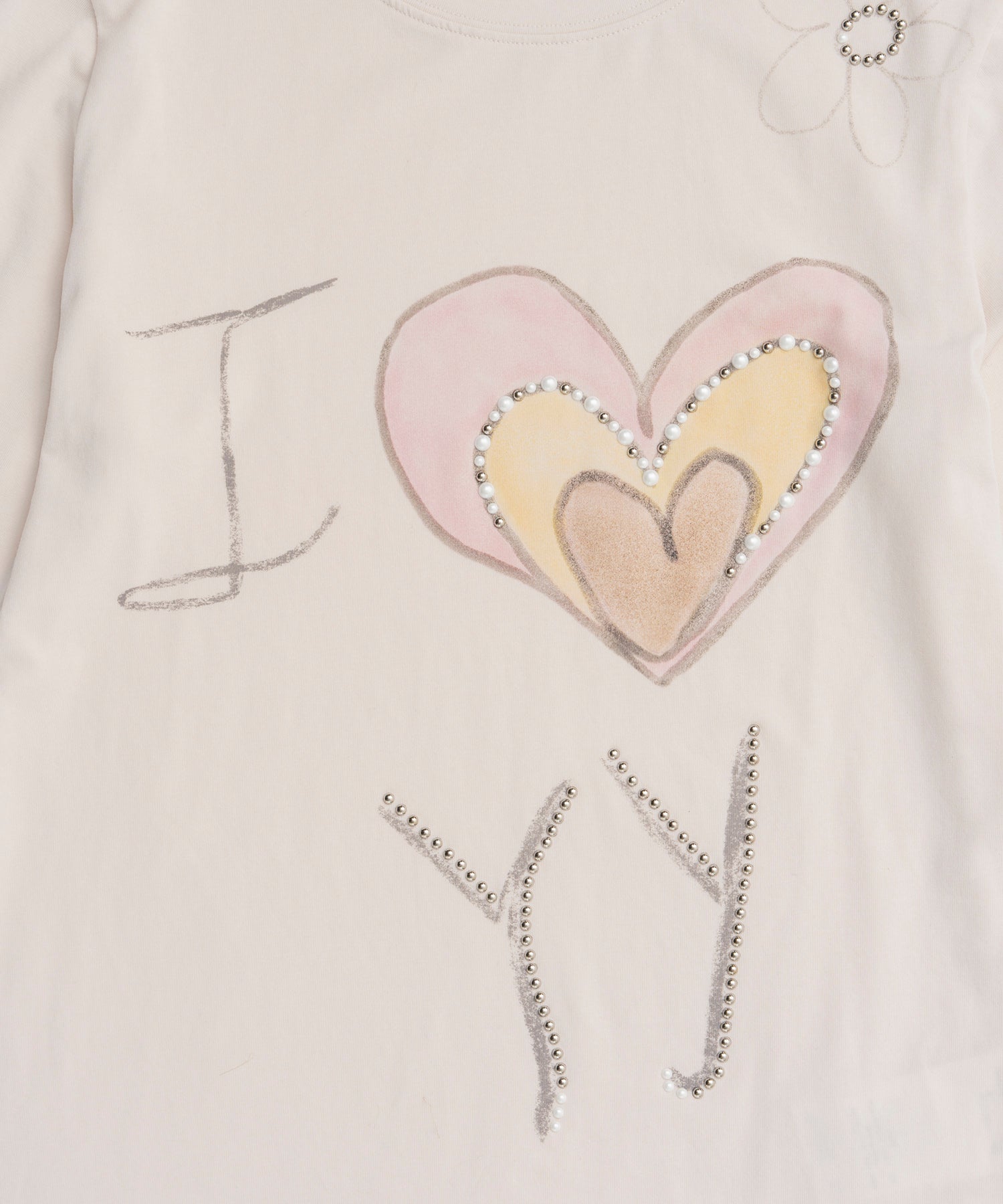 【OPEN YY】Knitted BEADED I LOVE YY TEE