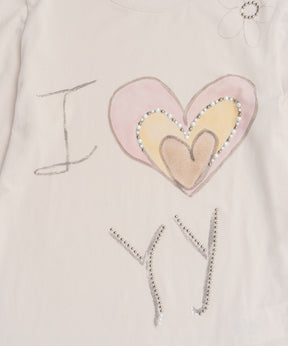 【OPEN YY】Knitted BEADED I LOVE YY TEE