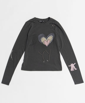 【OPEN YY】Knitted BEADED I LOVE YY TEE