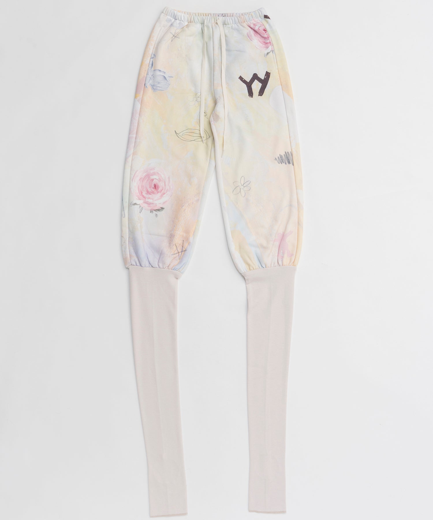 【OPEN YY】Knitted GRAPHIC LAYERED KNEE SOCKS PANTS