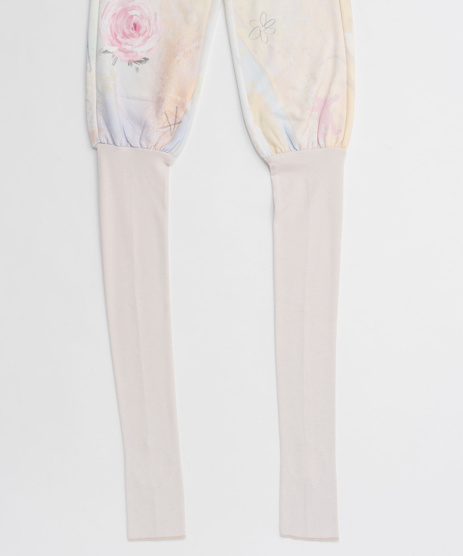 【OPEN YY】Knitted GRAPHIC LAYERED KNEE SOCKS PANTS