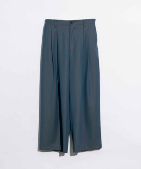 Wool Chambray Two-Tuck Wide Pants