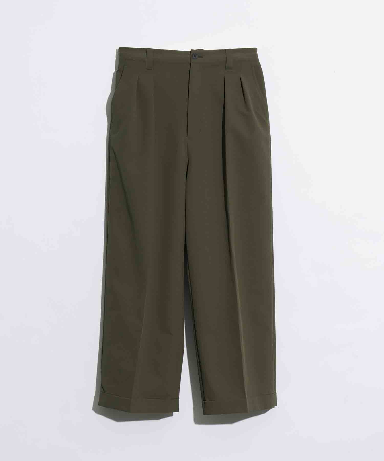 2Way Stretch Kersey One-Tuck Wide Pants