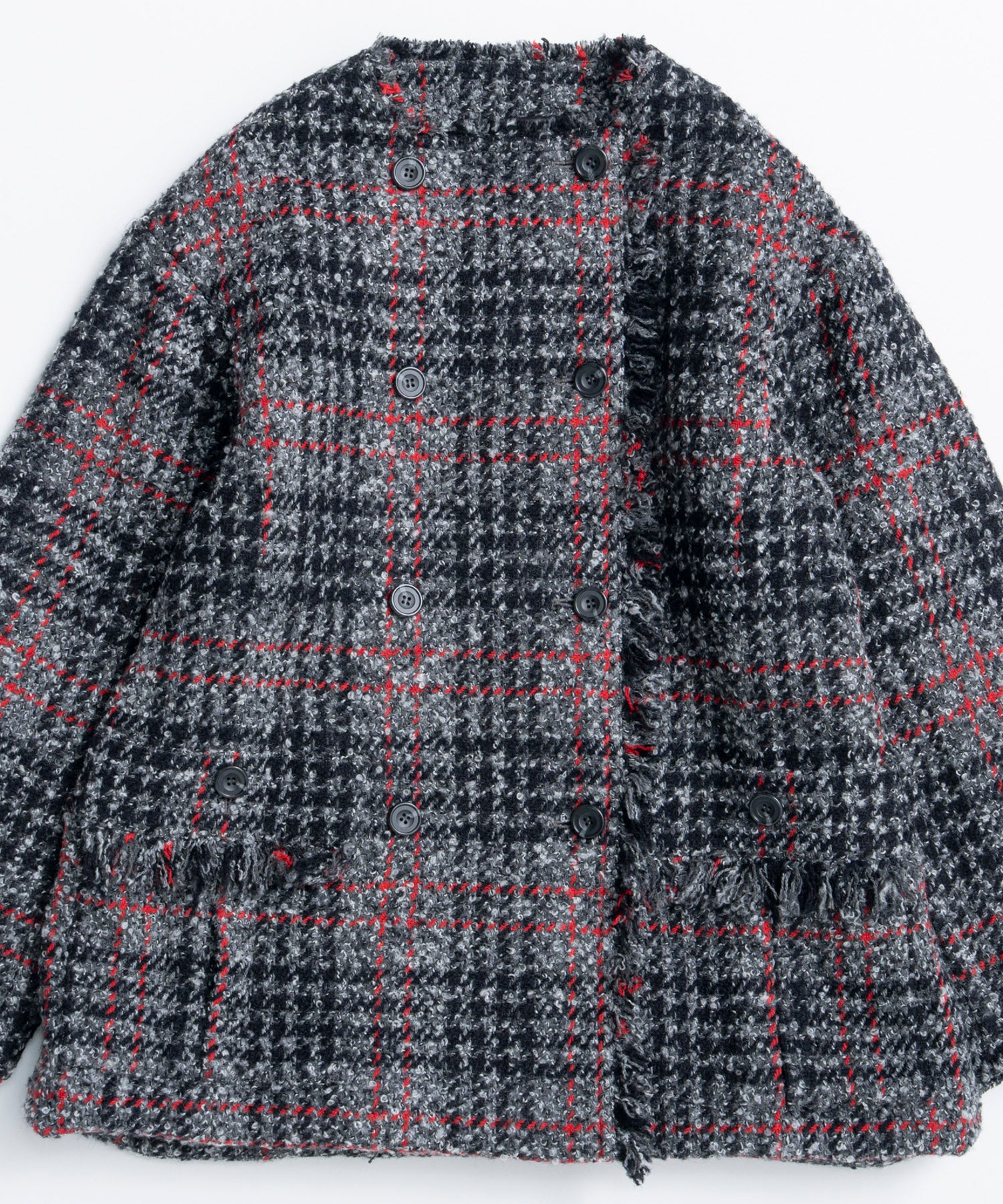 【26WINTER COLLECTION】Double-Breasted Tweed Midi Coat