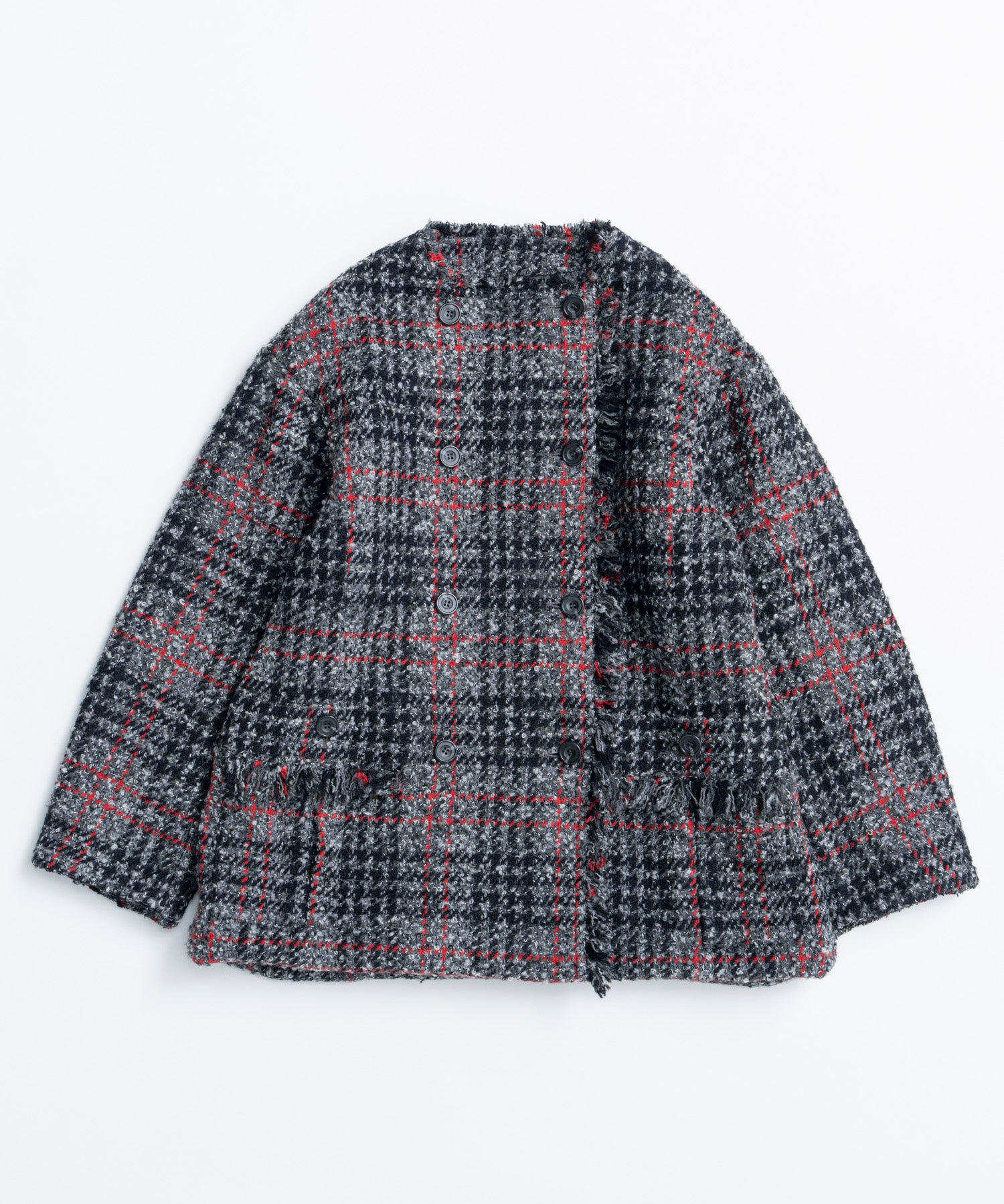 【26WINTER COLLECTION】Double-Breasted Tweed Midi Coat