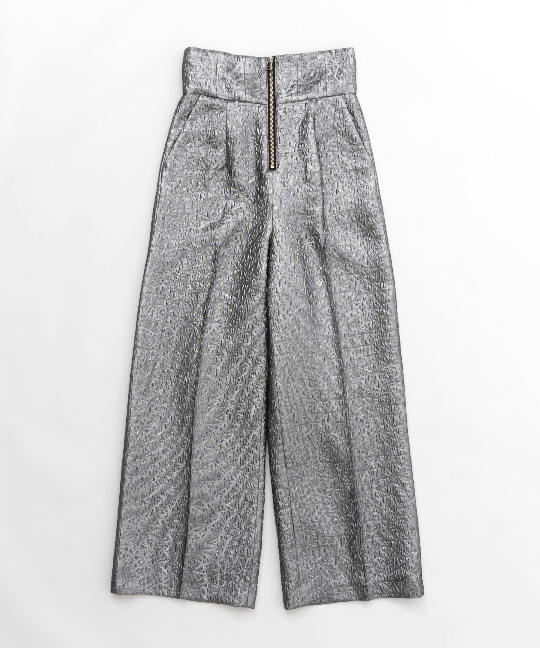 SALE】Multi Fabric Jacquard Wide Tapered Pants