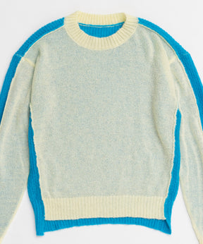 Kid Mohair Two-Tone Knit Top