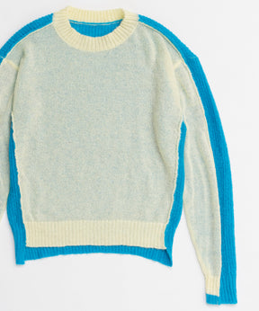 Kid Mohair Two-Tone Knit Top