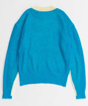 Kid Mohair Two-Tone Knit Top