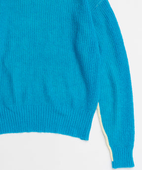 Kid Mohair Two-Tone Knit Top