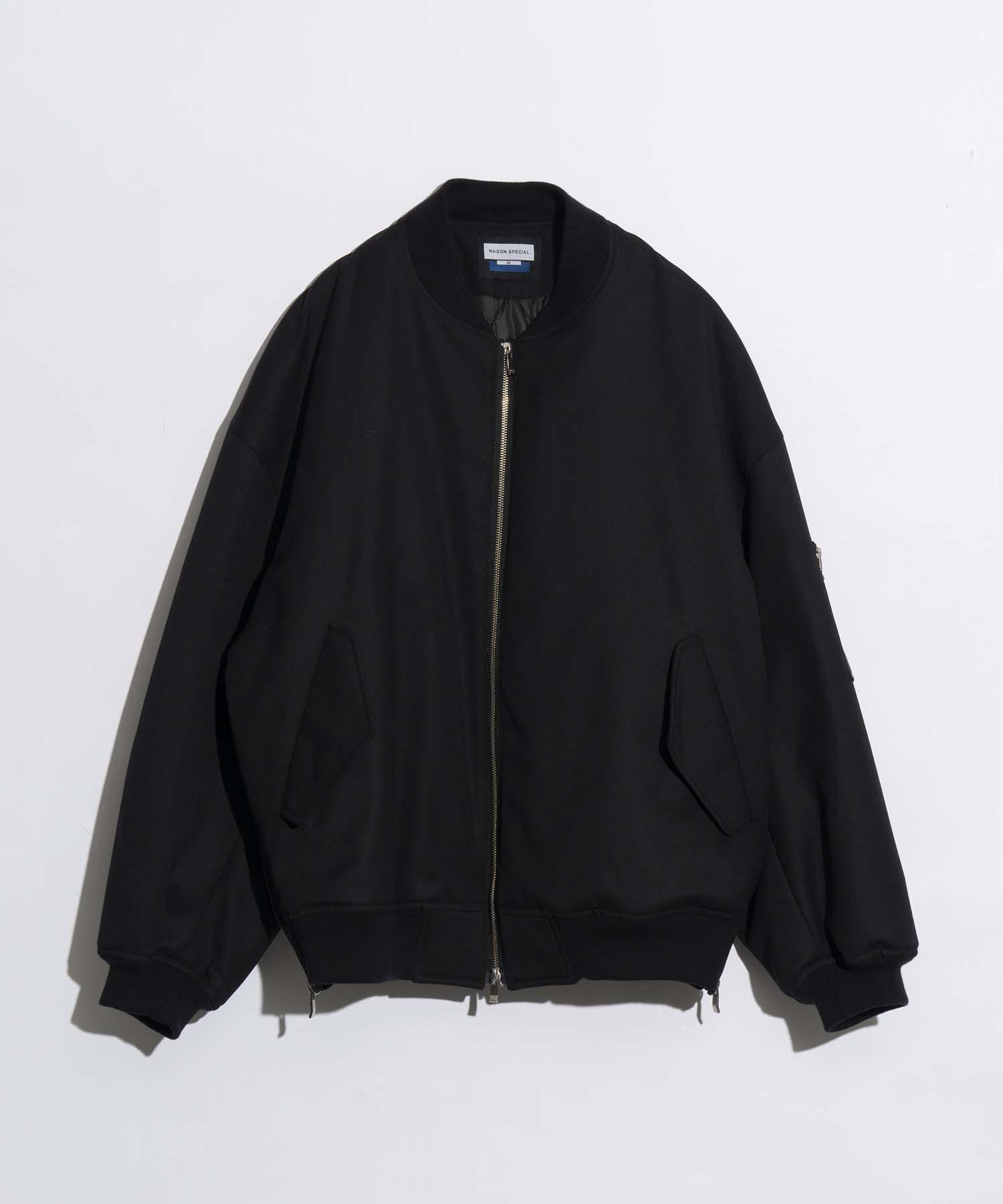 Prime-Over Wool Chambray MA-1 Bomber Jacket