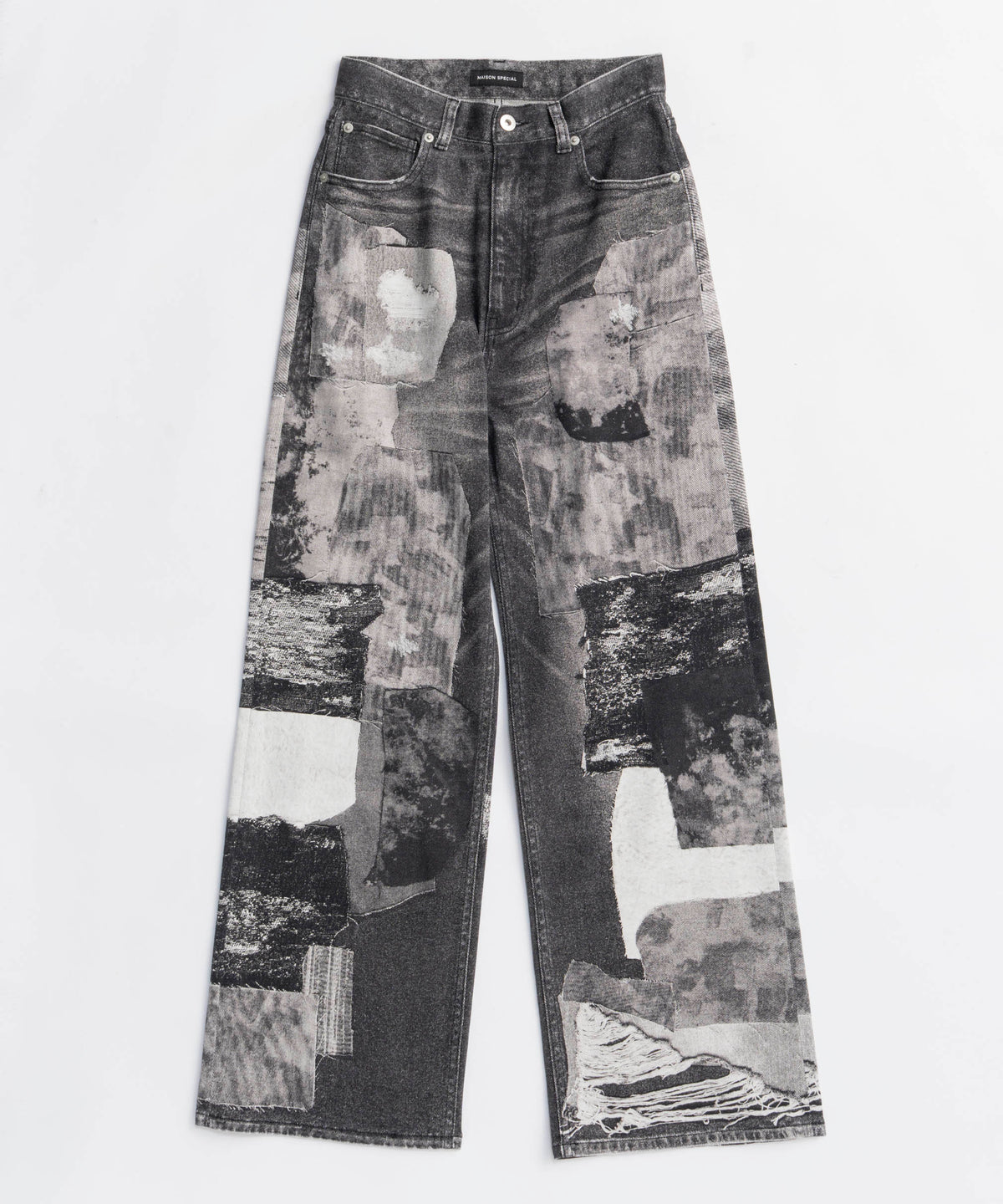 [25AUTUMN PRE-ORDER] Patchwork Printed Denim Pants