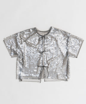 [26SPRING PRE-ORDER] 시어 스팽글 오버 티셔츠