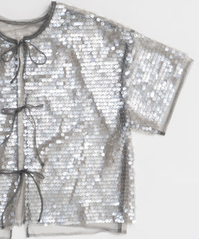 [26SPRING PRE-ORDER] 시어 스팽글 오버 티셔츠