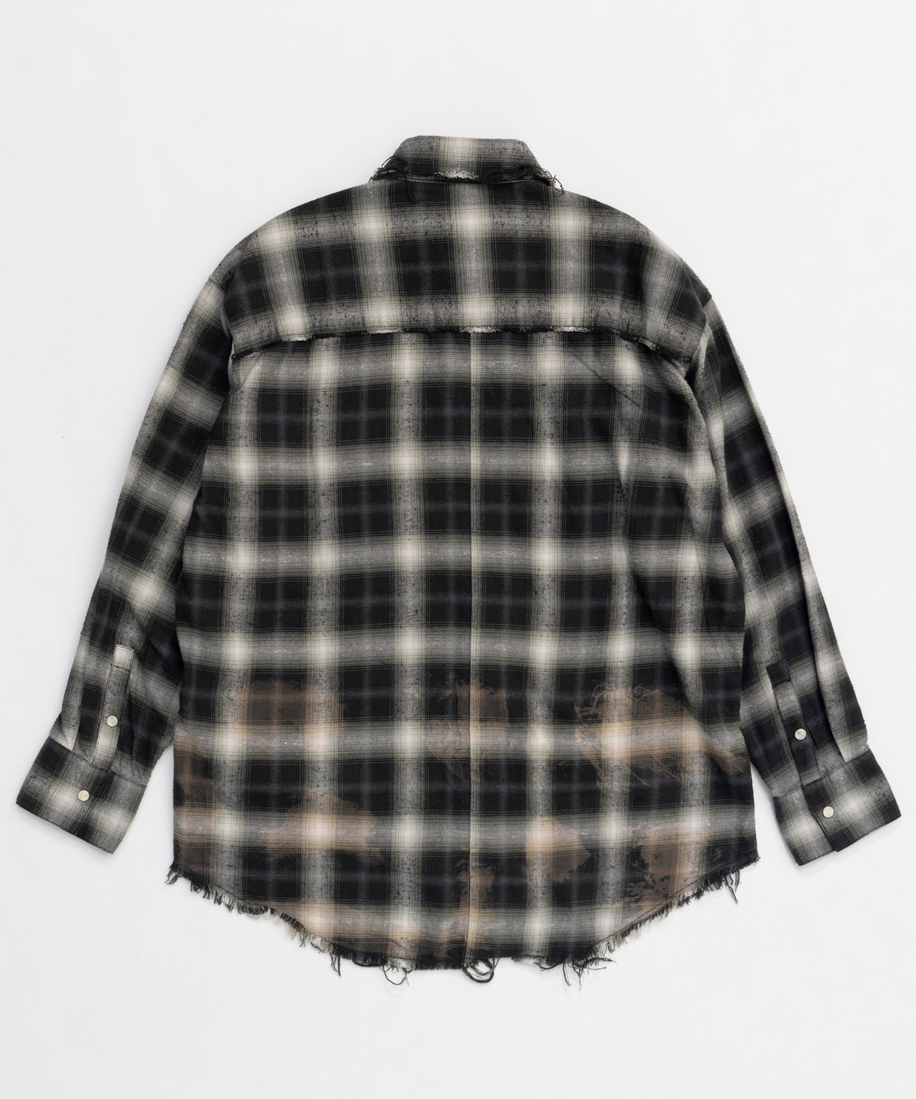 【25SPRING PRE-ORDER】Bleach Processing Plaid Pattern Shirt