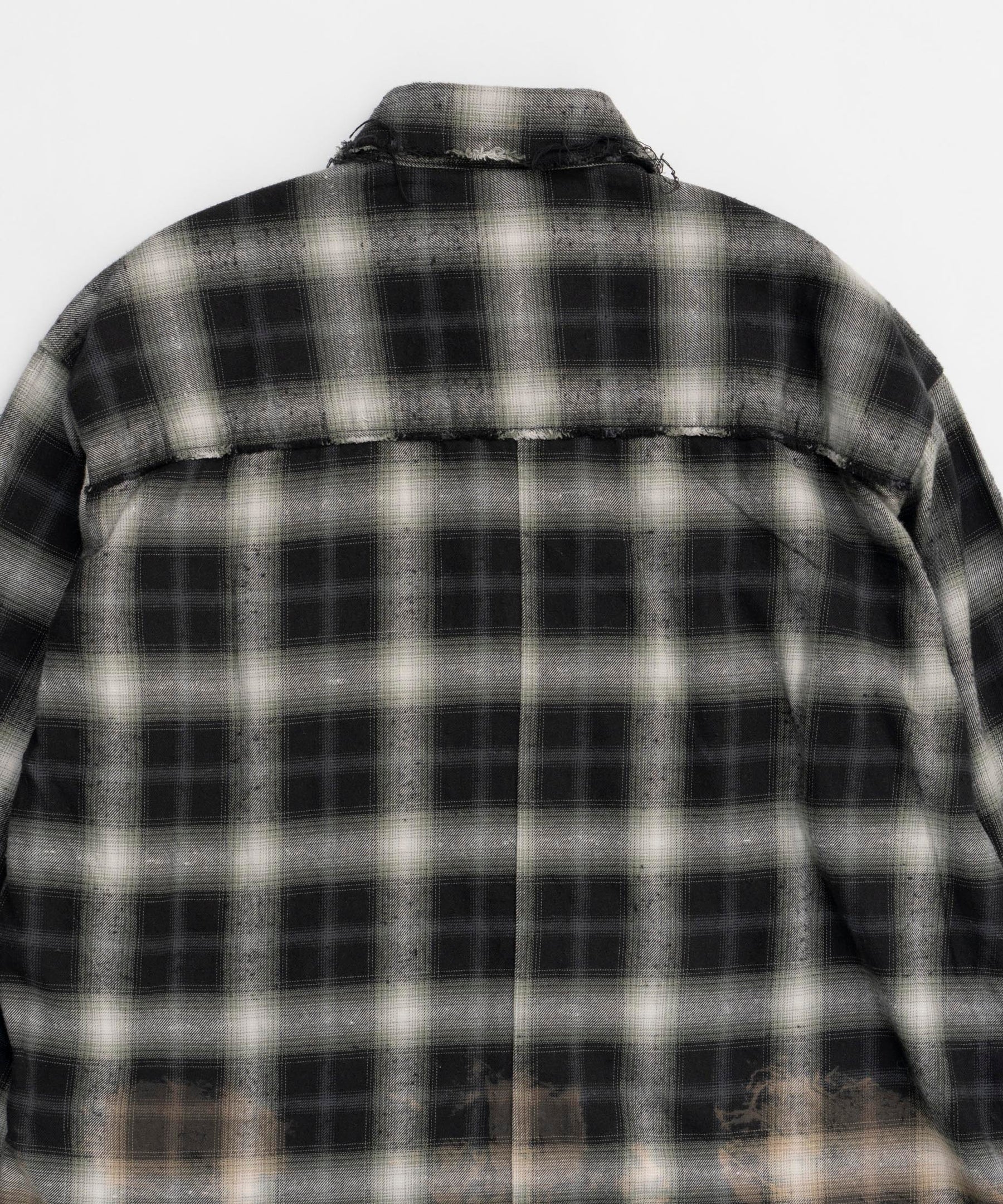 【25SPRING PRE-ORDER】Bleach Processing Plaid Pattern Shirt