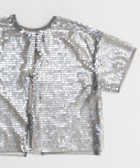 [26SPRING PRE-ORDER] 시어 스팽글 오버 티셔츠